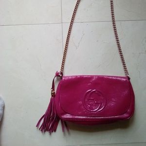 GUCCI patent pink pocketbook